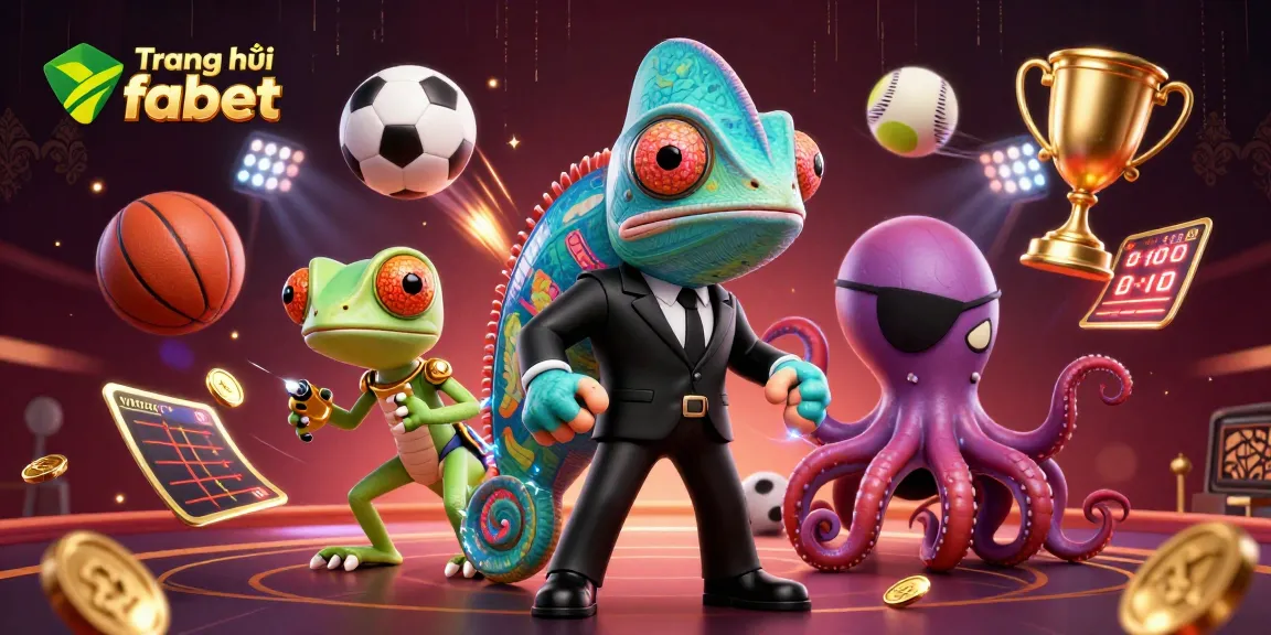 Experience premium sports betting action at Trang chủ fabet with thrilling 3D casino illustration featuring colorful characters.