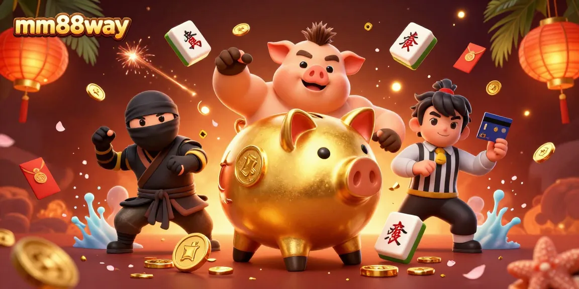 Engage with mm88way at an exciting casino scene featuring dynamic characters and vibrant gambling elements.